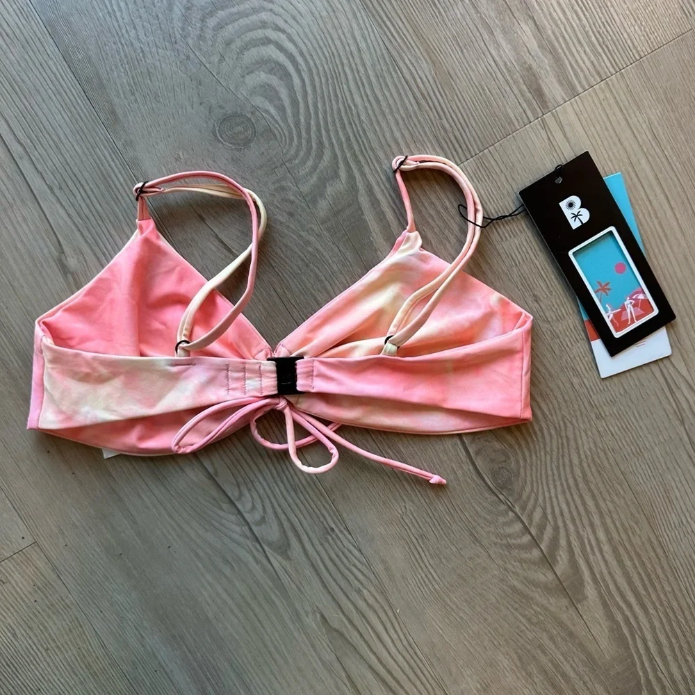 NEW NWT Blackbough Swim Women's Sophia Bikini Top Pink Lemonade Size Medium - Picture 3 of 9